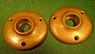 Vintage Heavy Cast Brass Escutcheons - 2 1/8 " Diameter (7880)