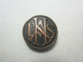 Vintage Usna Wwi Enlisted Collar Disk,  Us National Army 1917 (lowered Price)