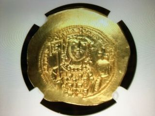 Ancient Byzantine Michael Vii With Christ Av Nomisma Gold Coin Ad1071 - 1078 Ch Au
