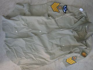 Australian Army Military Staff Sgt Sas Shirt With Insignia 1983 Dated