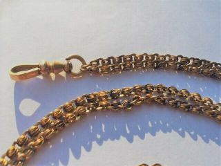 Antique Victorian 14k Rose Gold Chatelaine Seed Pearl Slide Watch Chain 58.  4 gm 6