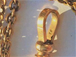 Antique Victorian 14k Rose Gold Chatelaine Seed Pearl Slide Watch Chain 58.  4 gm 7