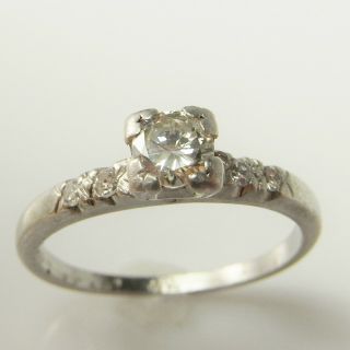 Art Deco Diamond Engagement Ring Vs Platinum Wedding Band 1920s 1930s Gatsby