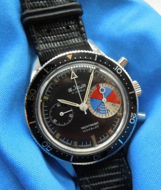 Vintage Rare Lejour Le Jour Valjoux 92 Yachtingraf Regatta Cond