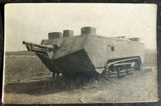 Wwi France Tank Panzer Char Saint Chamond - Private - Tech Detail Photo Postcard