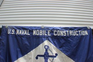 U.  S.  NAVAL MOBILE CONSTRUCTION BATTALION 1 SEEBEES FLAG OFFIC.  DBL SIDE NEED TLC 2