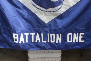 U.  S.  NAVAL MOBILE CONSTRUCTION BATTALION 1 SEEBEES FLAG OFFIC.  DBL SIDE NEED TLC 4