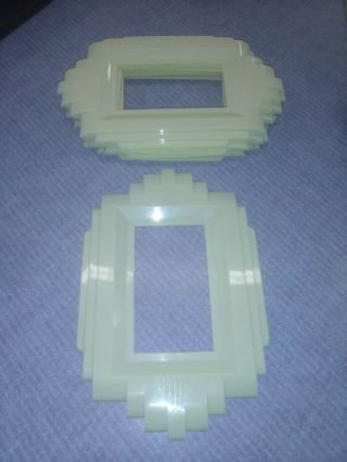 5 Vintage Nos Protect - O - Shield Art Deco Wall Plate Gits Molding Co.  Ivory