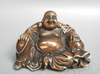 Chinese Pure Brass Maitreya Buddha Small Statue