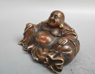 Chinese pure brass maitreya Buddha small statue 5