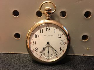 Vintage 1904 Waltham 14k Gf Open Face Pocket Watch 15j 12s Model 1894