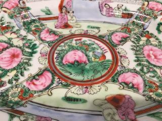 Antique Vtg Hand Painted Famille Rose Medallion Chinese Porcelain Plate Signed 5