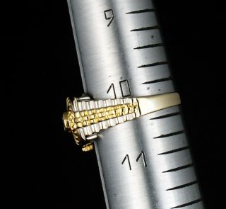 MAYORS BIRKS VINTAGE NATURAL 1/3ct DIAMOND 18K GOLD MENS TWO TONE ROLEX RING 4