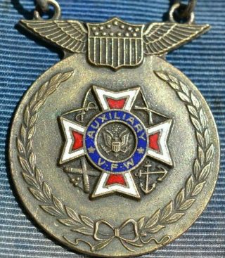 Antique Us Military Medal Vfw Auxiliary President Bar Veterans Of Foreign Wars