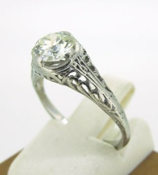. 80 ct Diamond Old European Cut Platinum Antique Ring Size 4.  5 3