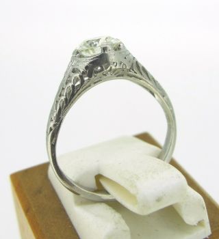 . 80 ct Diamond Old European Cut Platinum Antique Ring Size 4.  5 4