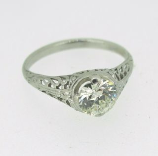 . 80 ct Diamond Old European Cut Platinum Antique Ring Size 4.  5 5