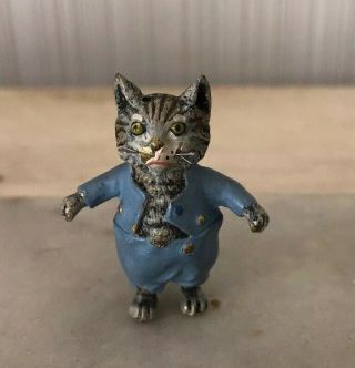 Miniature Cold Painted Vienna Bronze “tom Kitten” Cat Beatrix Potter Figurine
