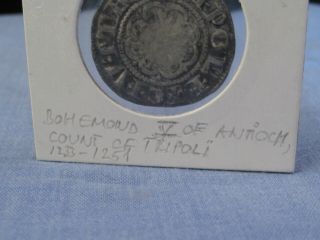 ANCIENT CRUSADER COIN DENAR TRIPOLI ANTIOCH BOHEMOND V SILVER 1233 - 1251 VF 5