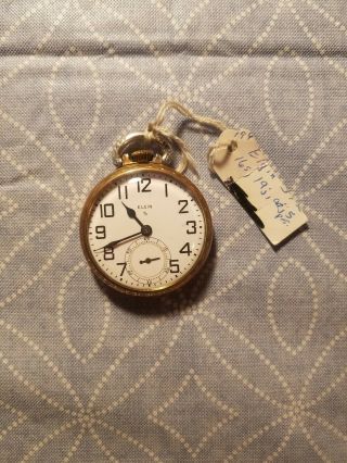 Grade 572 Elgin Gold Filled Pocket Watch With 19 Jewels.  Made In 1949.