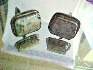 925 Sterling Silver Cuff Links,  Ancient Roman Glass