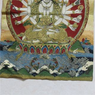 Tibetan Silk Buddha Statue of Nepal Thangka Embroidery - Thousand - Hand Kwan - yin 5