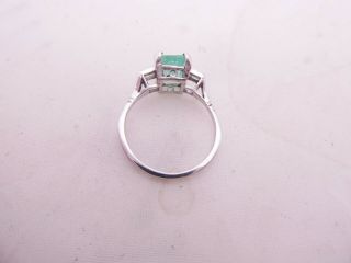 18ct gold diamond emerald ring,  art deco design 18k 750 3