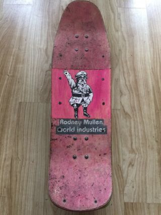 Vintage world industries Rodney Mullen shureshot skateboard deck 1990s T bone 6