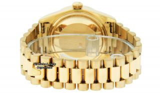 Rolex Watch Men ' s Day - Date 18038 President 18K Yellow Gold Black Diamond Dial 6