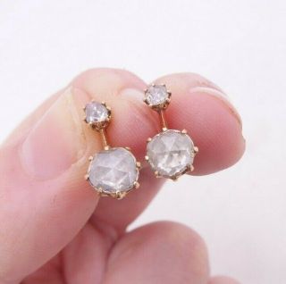 18ct Gold Rose Cut Diamond Earrings,  18k 750