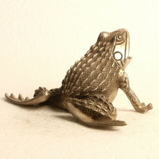 Chinese Silver copper Statue Hand Carved Frog Statue KT0071 5