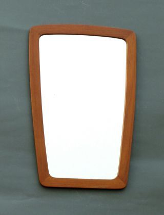 Vintage Danish Modernist Teak Wall Mirror Mid Century Wegner Era 1960s