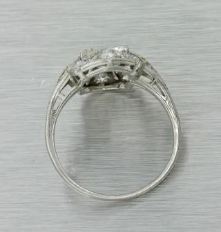 1930s Antique Art Deco TANKE Solid Platinum.  56ctw Diamond Mounting Setting Ring 4