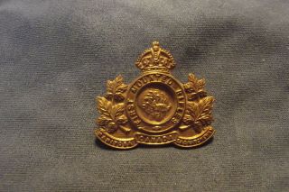 `ww I Cef Brass Collar Badge To The 1st Mounted Rifles Brandon,  Manitoba
