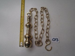 A Solid Polished Brass Toilet Cistern Chain/curtain/light/blind Bell Pull (cp 3)