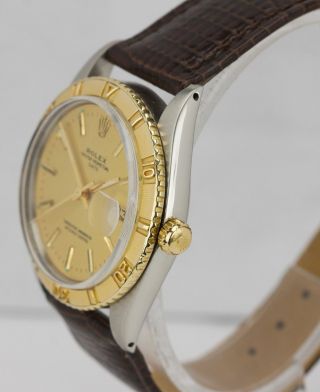 1975 Rolex DateJust 1625 Turn - O - Graph 36mm Steel Gold Thunderbird Date Watch 2