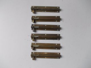 Vintage Reclaimed Brass Sliding Bolts X 5