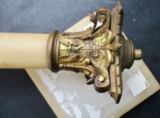 VTG NEO CLASSICAL ALABASTER ORNATE BRASS GREEK COLUMN TABLE LAMP CANDLE HOLDER 6