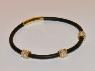 Mona Taner Neoprene 18k Yellow Gold And Diamond Bracelet