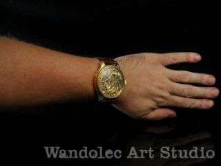 ROLEX Vintage Men ' s Wrist Watch Gold Skeleton Mechanical Mens Wristwatch Swiss 12