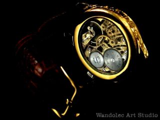 ROLEX Vintage Men ' s Wrist Watch Gold Skeleton Mechanical Mens Wristwatch Swiss 5