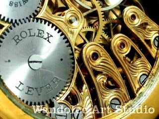 ROLEX Vintage Men ' s Wrist Watch Gold Skeleton Mechanical Mens Wristwatch Swiss 8