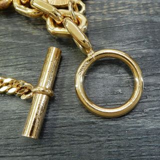 CHANEL Gold Plated CC Logos Icon Charm Vintage Chain Bracelet 4580a Rise - on 9