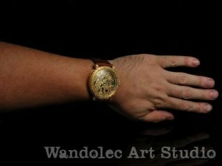 GLASHUTTE UNION Vintage Men ' s Wrist Watch Gold Skeleton Mens Wristwatch German 12