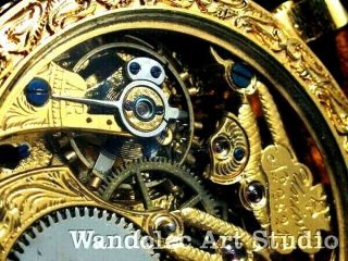 GLASHUTTE UNION Vintage Men ' s Wrist Watch Gold Skeleton Mens Wristwatch German 8