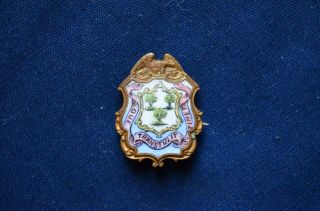 Wwi Era Connecticut State Enameled Lapel Pin