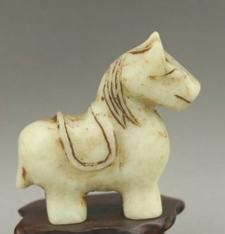 Chinese Old Jade Hand - Carved Jade Statue Horse 2.  6 Inch