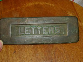 Antique Victorian Spring Loaded Letter Slot For A Door