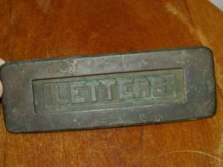 Antique Victorian Spring Loaded Letter Slot for a Door 4