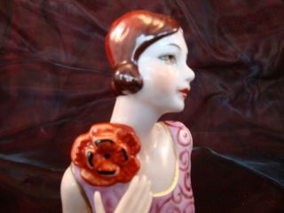 Half doll Figurine Mata Hari Sexy Flowers Half Doll Pincushion Arms Away Art Dec 3